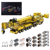 LTM11200 v2.0 Ultra Large Engineering Crane Model with 14 Motors Small Particle Building Blocks MOC Set (Dynamic Version/Yellow/8528PCS)